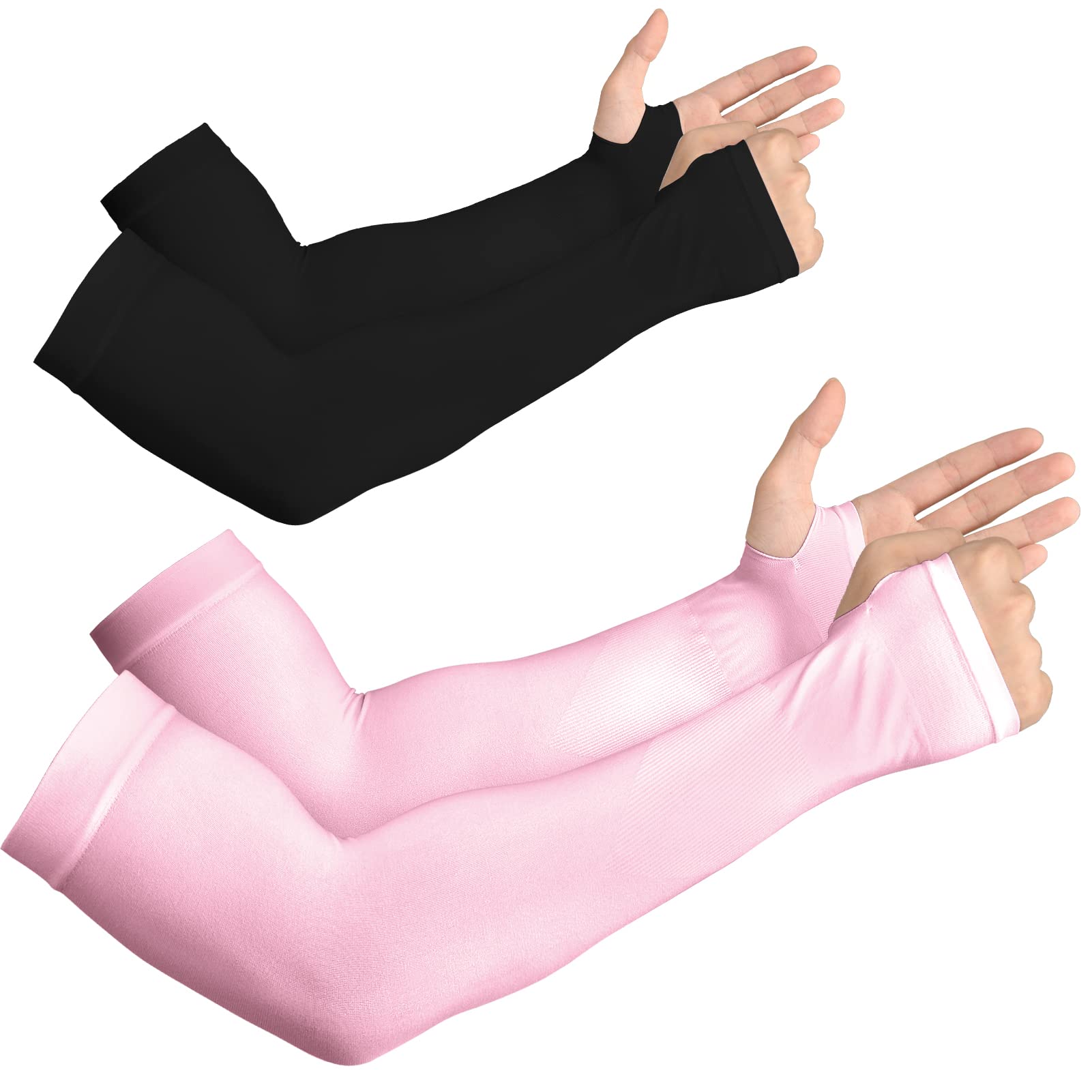 UV Block Compression Sleeves for Sports with Thumb Hole